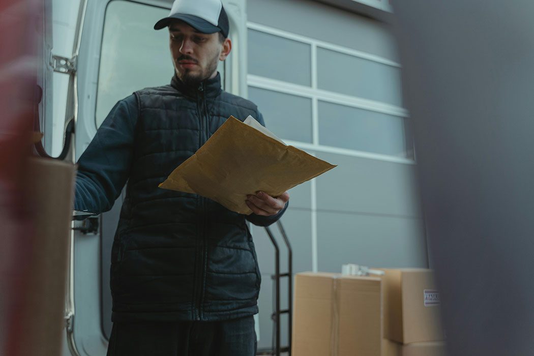 Man delivering a vital document